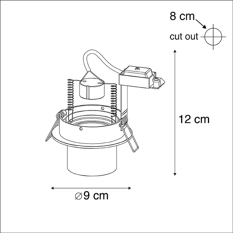 Set di 6 faretti da incasso moderni bianchi rotondi orientabili - Installa