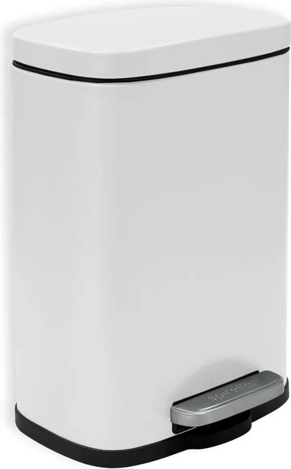 Cestino per la spazzatura bianco opaco in acciaio con pedale 5 l Akira – Spirella