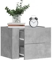 Comodini a Muro 2 pz Grigio Cemento 45x30x35 cm 848332