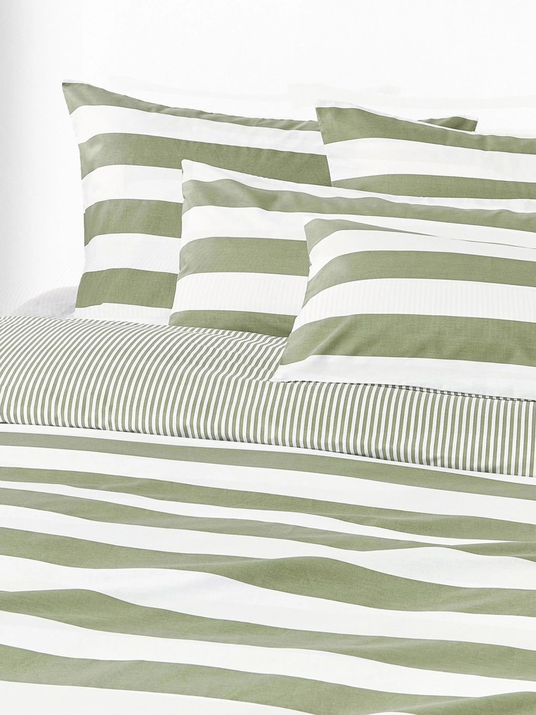 Copripiumino reversibile in cotone a righe Lorena