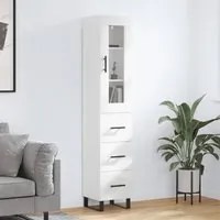 Credenza 34,5x34x180 cm in Legno Multistrato Bianco Lucido 3199259