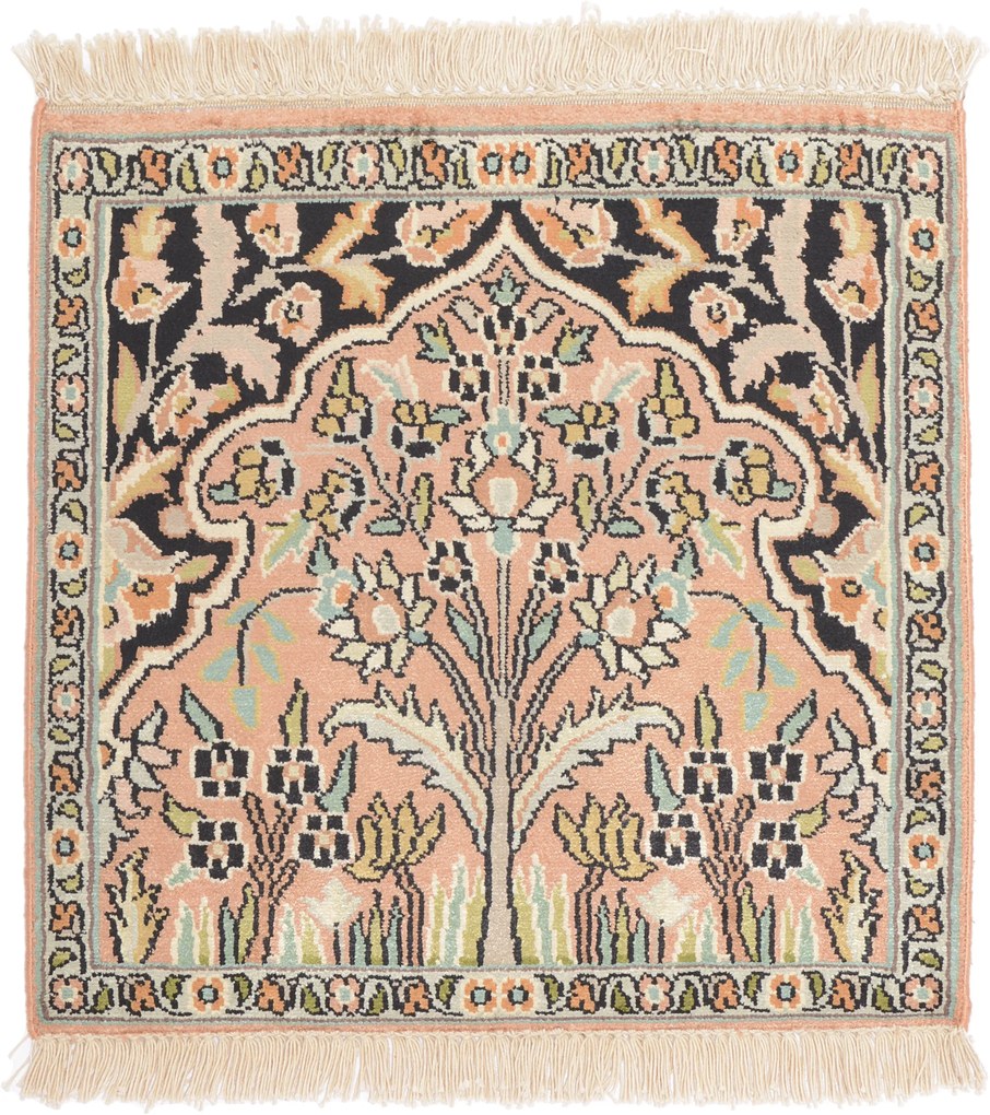 Cashmere Silk Tappeto 50 x 40 (Indian) Annodato A Mano