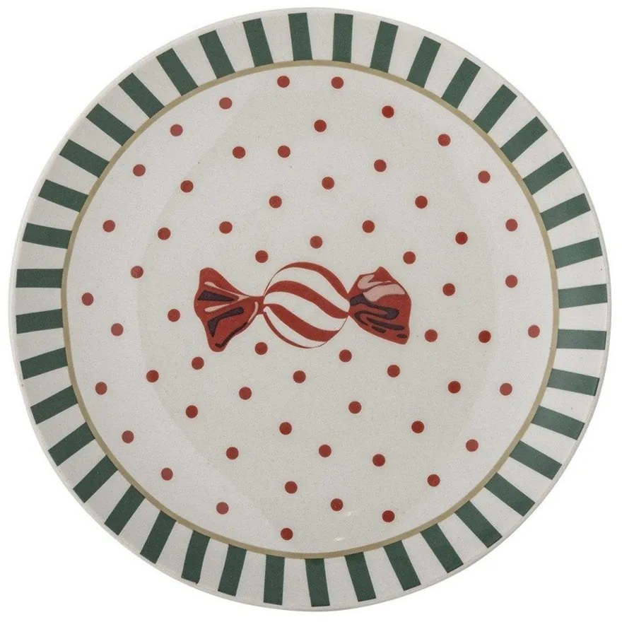 Piatto da dolce bianco in gres a tema natalizio ø 16 cm Yule – Bloomingville