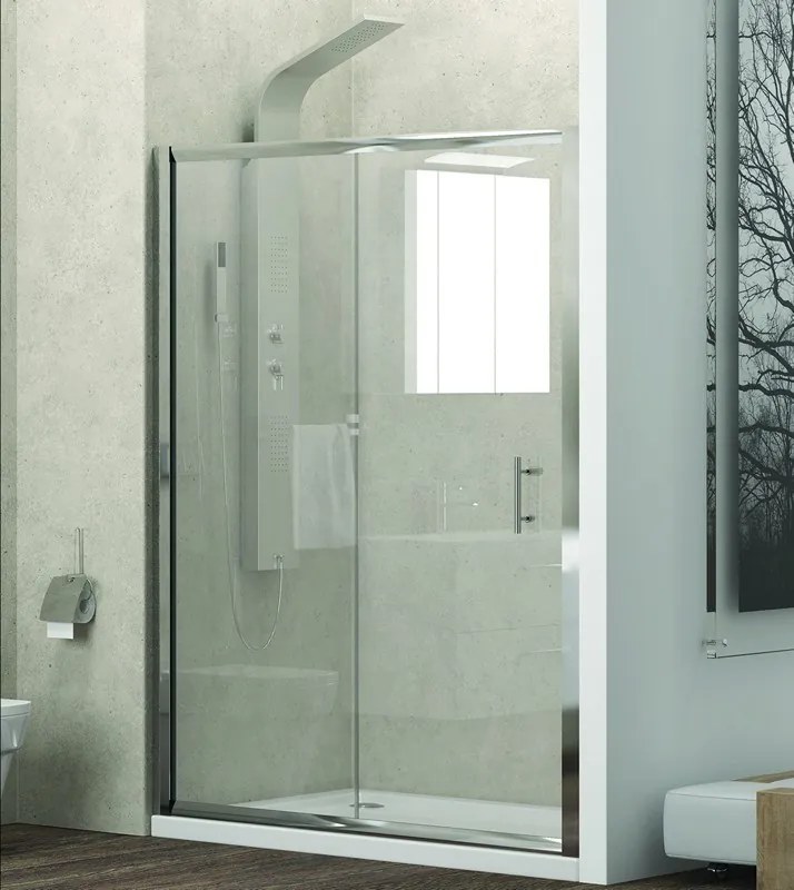Doccia nicchia 110 cm vetro trasparente 6mm anticalcare KF5000 - KAMALU