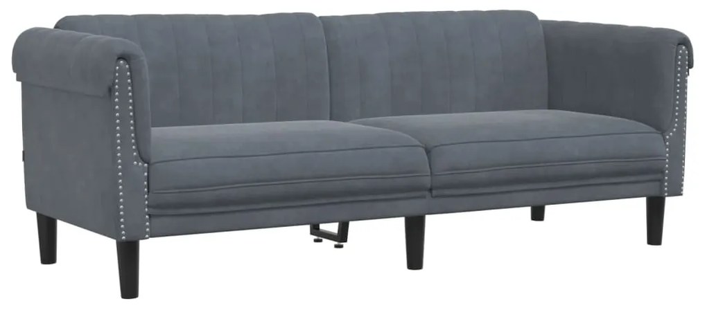 Set di divani 3 pz grigio scuro in velluto