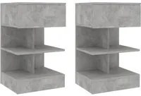 Comodini 2 pz Grigio Cemento 40x35x65 cm cod mxl 30585