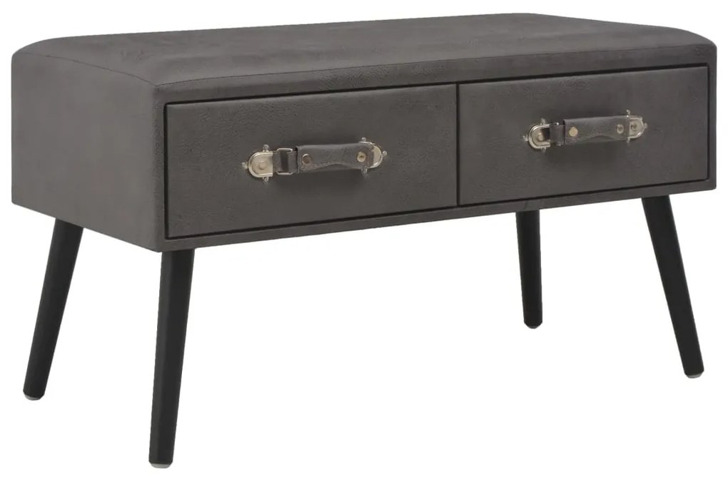 Panca Con Cassetti 80 Cm Grigia İn Similpelle /