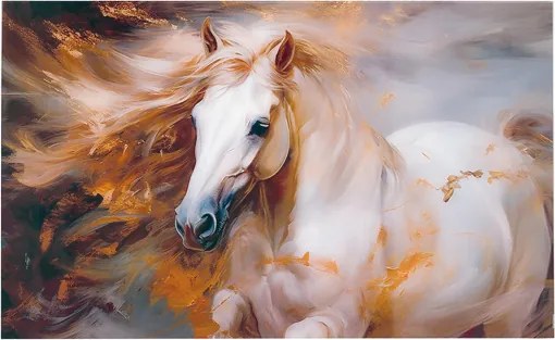 Quadro in vetro temperato 100x60 cm moderno - Cavallo di fuoco