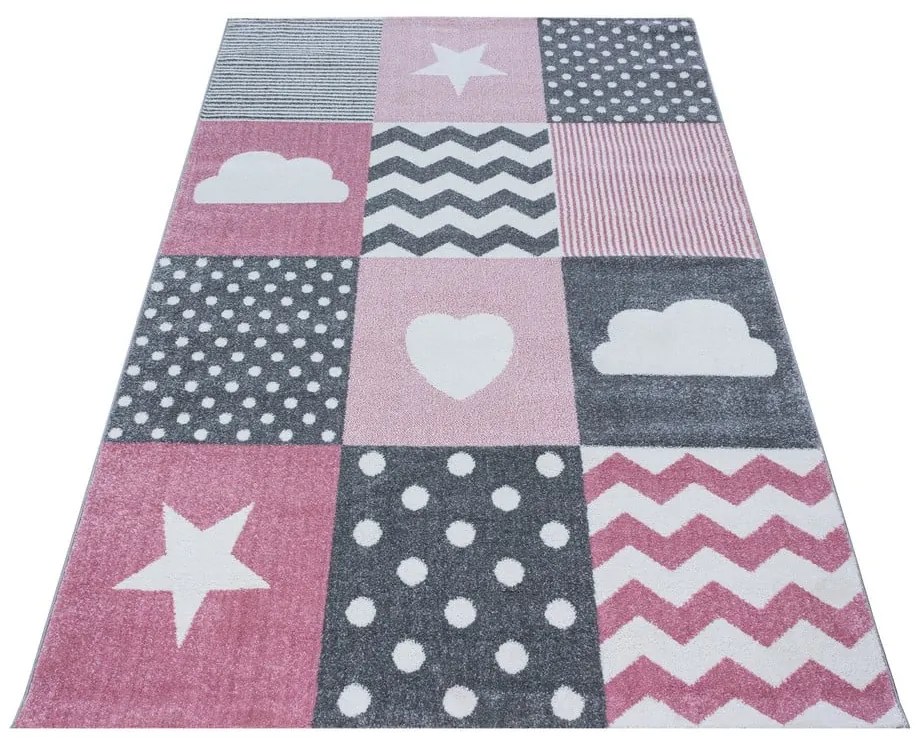 Tappeto per bambini rosa-grigio 80x150 cm Kids - Ayyildiz Carpets