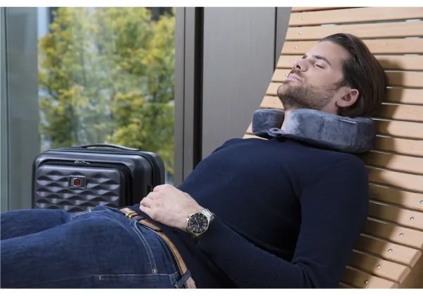 Wenger - Cuscino da viaggio in memory foam grigio