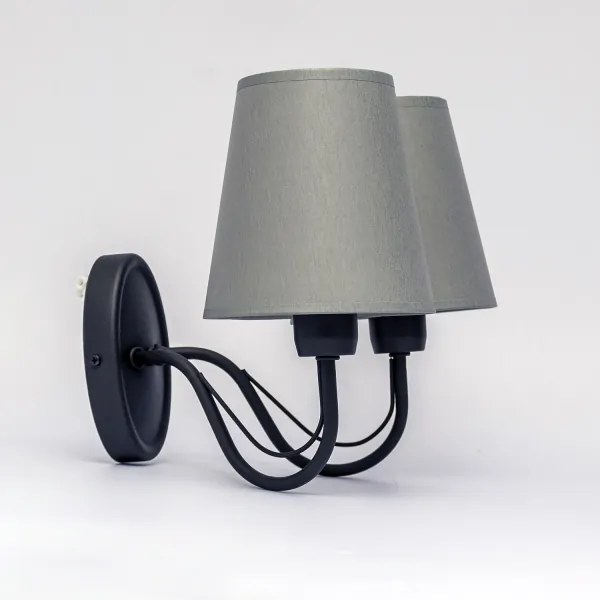 Lampada da parete MALBO 2xE27/15W/230V grigia/nera