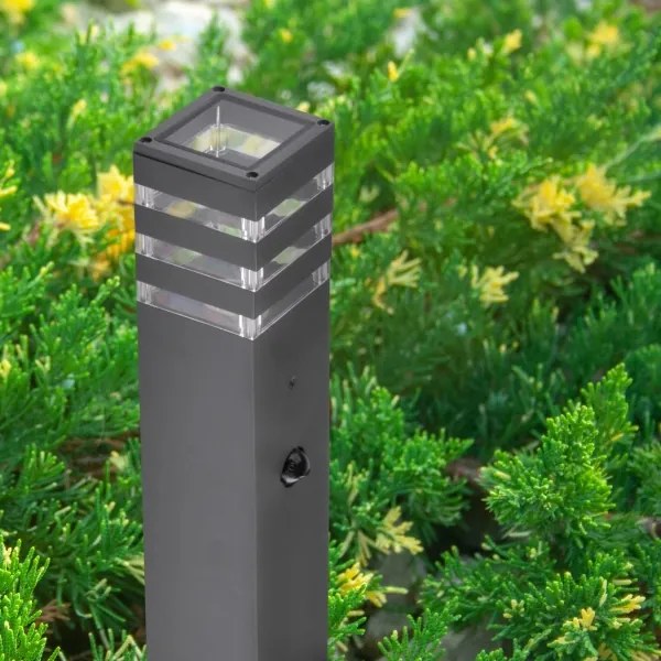 Lampada da esterno con sensore TEKSAS 1xE27/12W/230V IP44 74 cm antracite