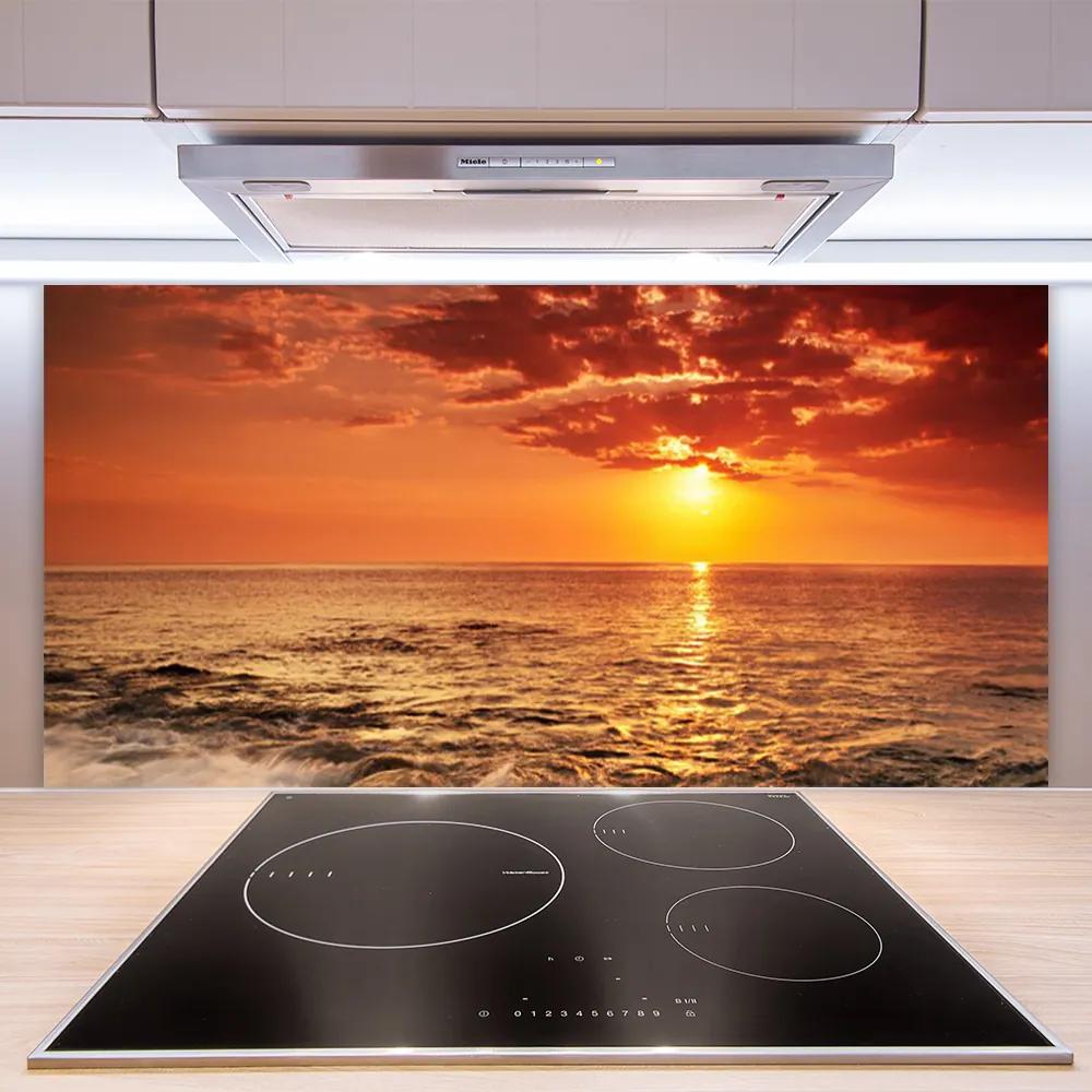 Pannello rivestimento parete cucina Mare, sole, paesaggio 100x50 cm
