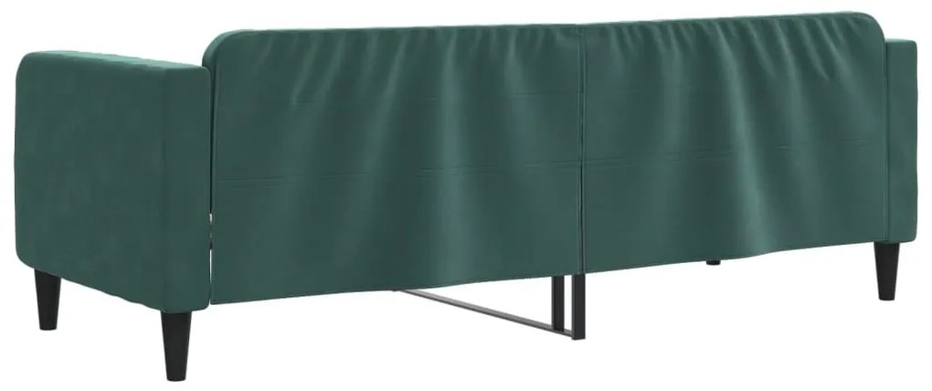 Letto da giorno verde scuro 80x200 cm in velluto