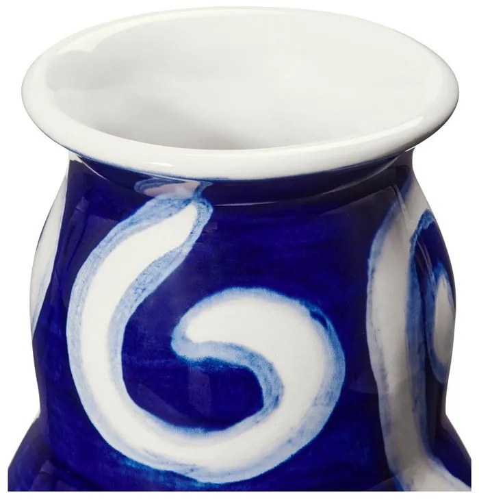 Vaso in gres blu dipinto a mano Tulle - Kähler Design