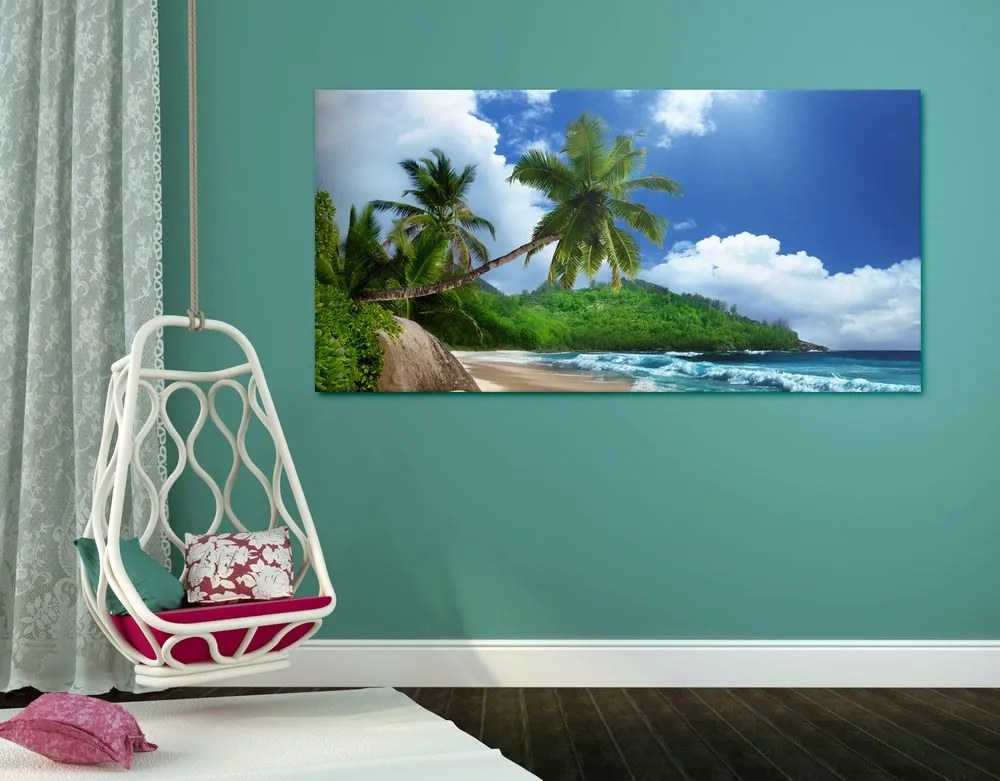 Stampa su tela – Spiaggia stupenda sull'isola delle Seychelles