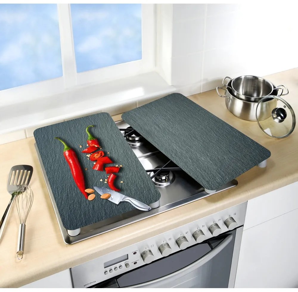 Set di 2 copri stufe in vetro, 52 x 30 cm Cayenne - Wenko