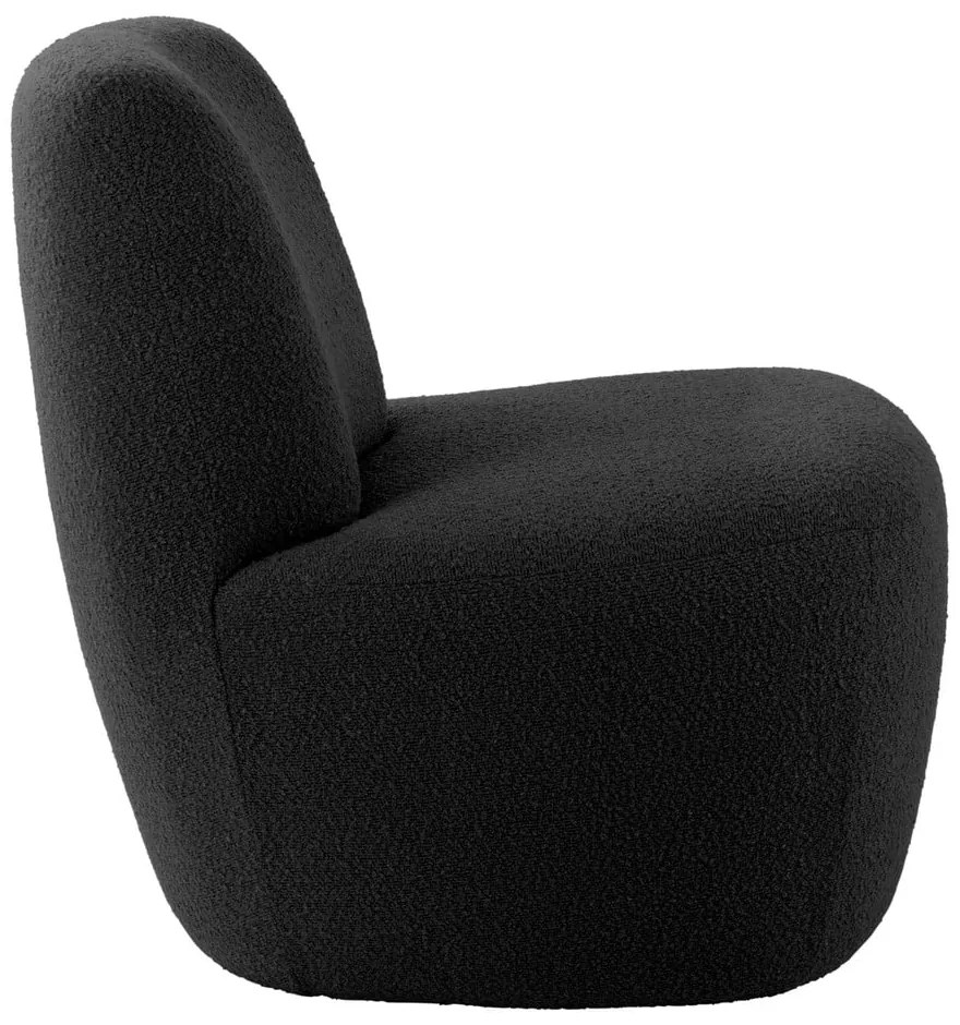 Poltrona nera in tessuto bouclé Ada - Leitmotiv