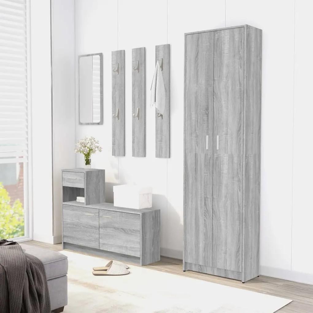 Armadio corridoio grigio sonoma 55x25x189 cm legno multistrato