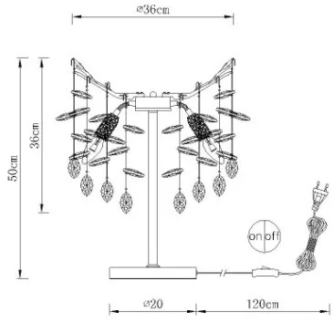 Globo 64138TS - Lampada da tavolo QUEENA 3xE14/40W/230V argento