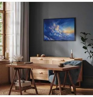 Quadro - When the Sky Becomes a Canvas: Artistic Creation of Nature in the Clouds In cornice nera di legno 120x80