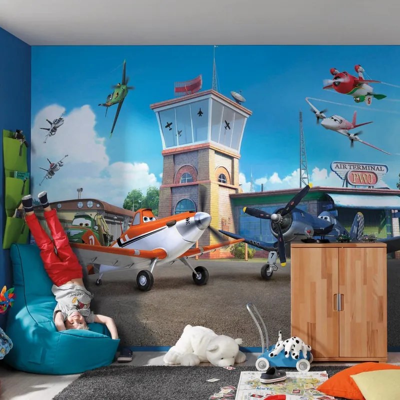 Fotomurale KOMAR Planes terminal, Multicolore 368X254 cm