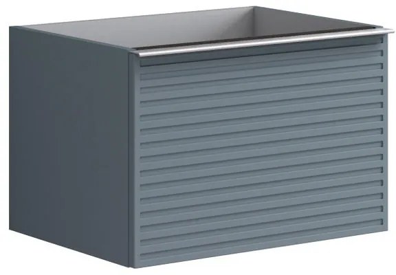 Mobile da bagno sospeso sotto lavabo L 60 x H 40 x P 45.5 cm blu laccato opaco, 1 cassetto Pixel stripes