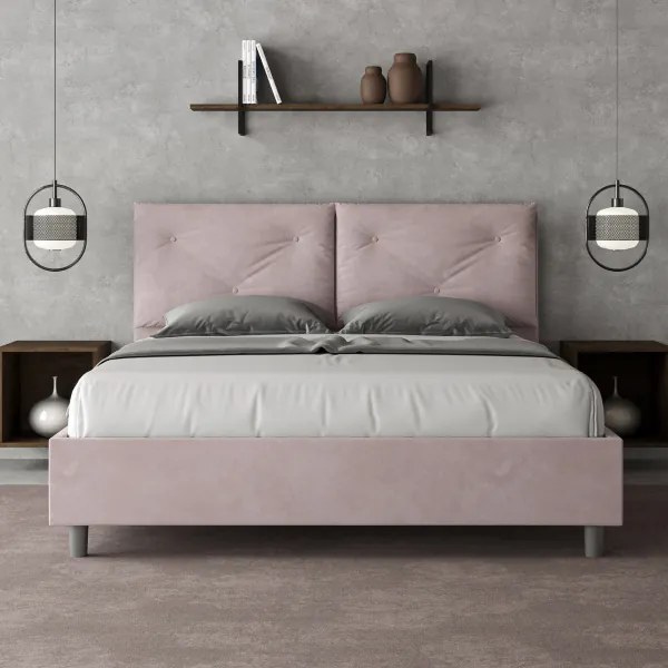 Letto contenitore da 160x190 in microfibra glicine Appia