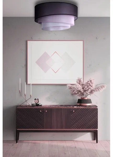 Duolla - Plafoniera TRIO 1xE27/15W/230V diametro 45 cm nero/rosa/argento