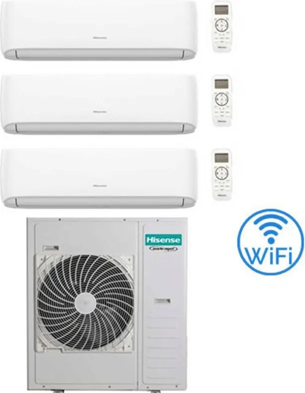 Hisense - Climatizzatore Condizionatore Hi Comfort Wifi R32 Trial Split Inverter 7000 + 7000 + 18000 btu con u.e. 5AMW105U4RQC Classe a++/a+
