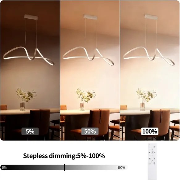 Brilagi-LED Lampadario dimmerabile a sospensione TWISTER LED/60W/230V 3000-6000K beige + telecomando