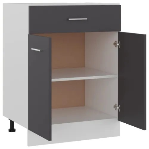Armadio con Cassetto Grigio 60x46x81,5 cm in Truciolato