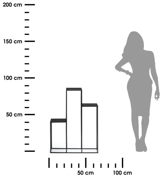 Portafiori 80x60 cm nero