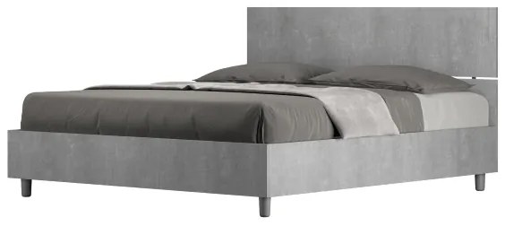 Letto matrimoniale contenitore 160x190 testata dritta cemento Demas