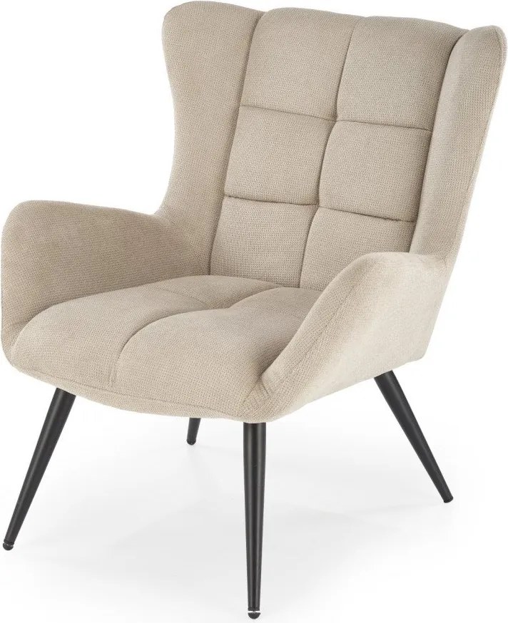 Poltrona Byron in tessuto beige - H92 cm