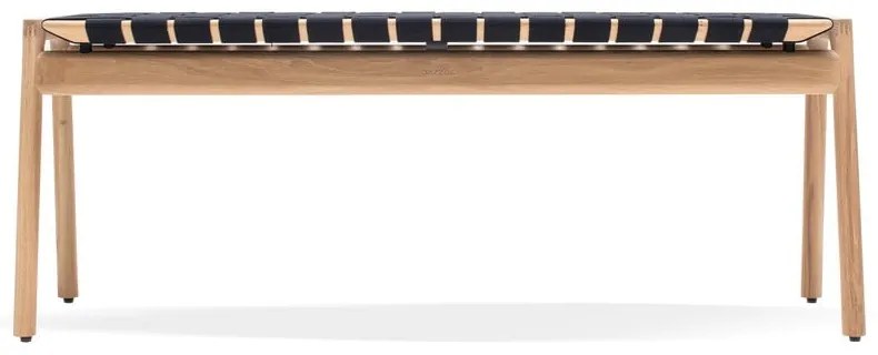 Panchina di colore nero/naturale Klupa - Gazzda
