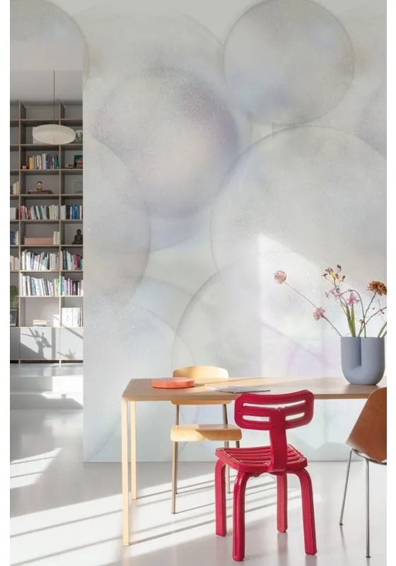 Fotomurale Bolle, grigio chiaro e glicine