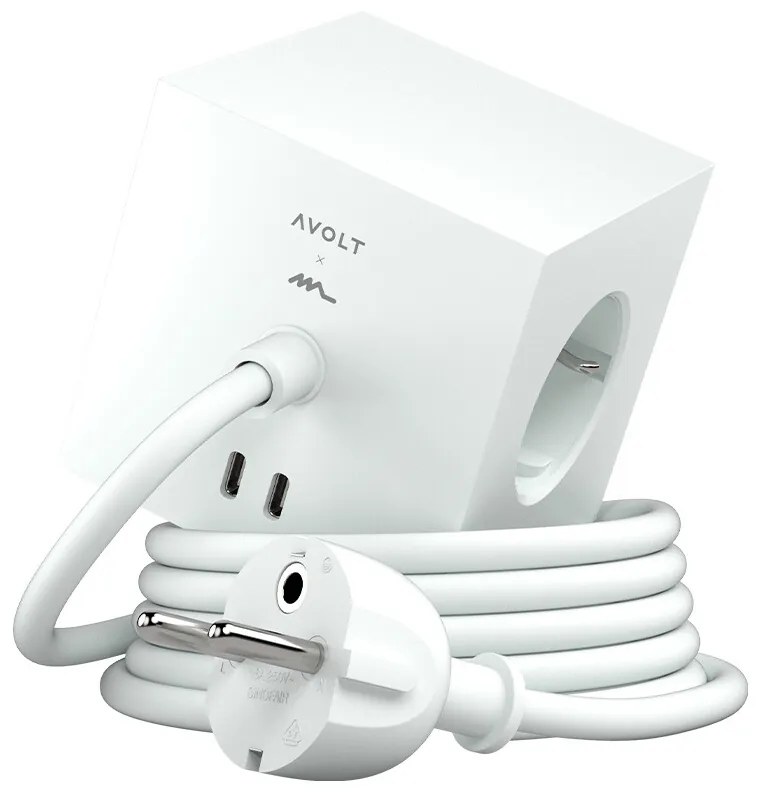 Avolt - Square 1 w/30W Dual USB-C & Magnetic Base 3m ML Edition Bianco