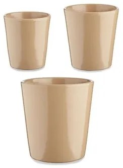 Set di Vasi Ø 14 cm Ø 22 cm Ø 17 cm Cónica 3 Pezzi Beige