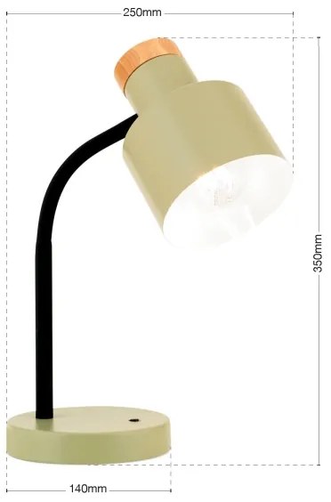 Orion - Lampada da tavolo GILI 1xE27/40W/230V verde