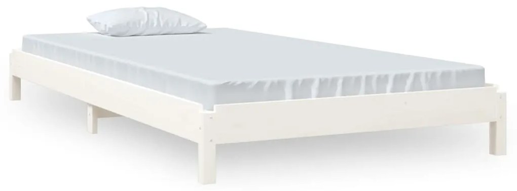 Letto impilabile bianco 90x200cm in legno massello di pino