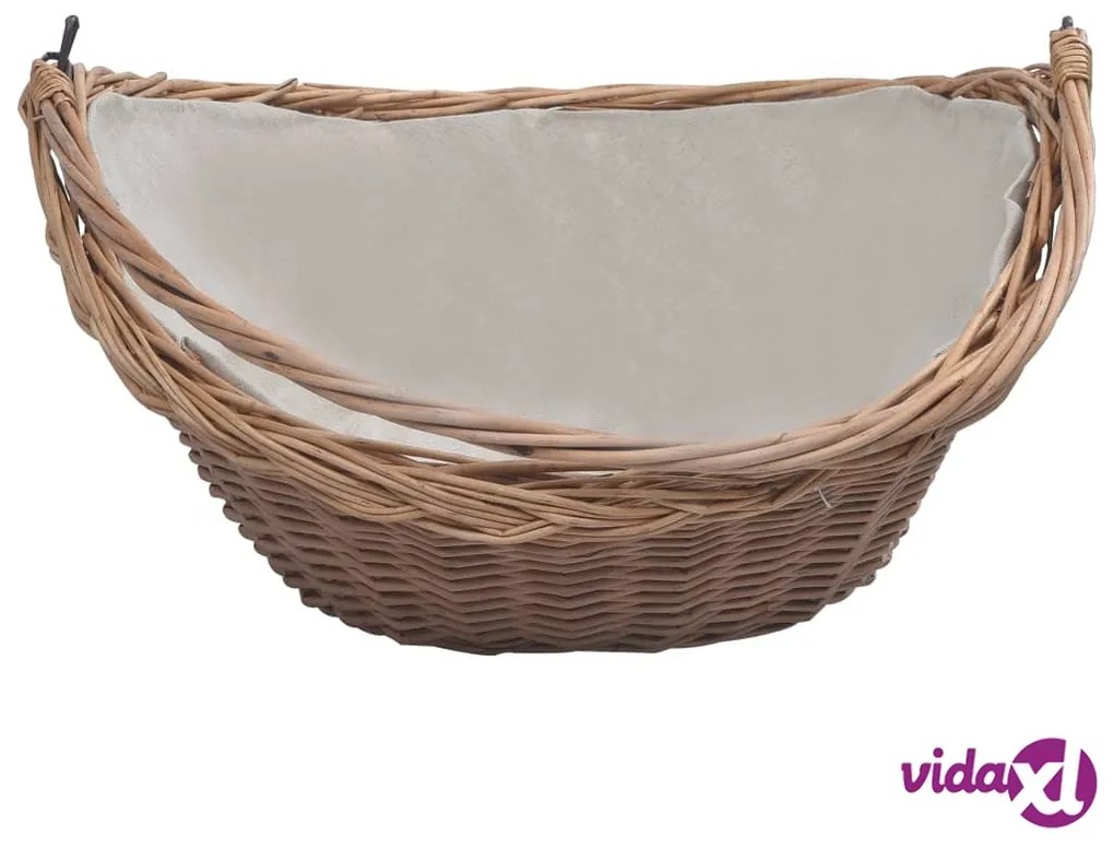 vidaXL Cesta Legna da Ardere con Manico 57x46,5x52cm Marrone in Salice