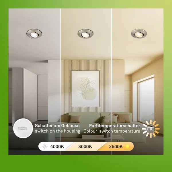 Briloner 7587032-SET 3xLED plafoniera da incasso per bagno KLIRA 1xLED/4,9W/230V IP23 cromo