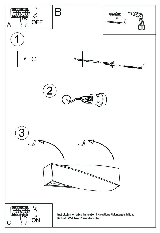 Lampada da parete in ceramica Taurus - Sollux