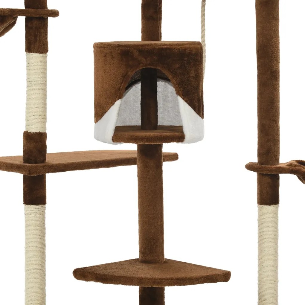Albero per gatti e tiragraffi in sisal 203 cm marrone e bianco