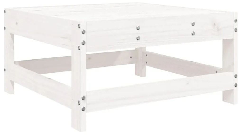 Set Salotto da Giardino 7 pz Bianco in Legno Massello di Pino