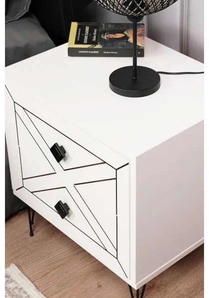 Comodino LUNA 50x55 cm bianco