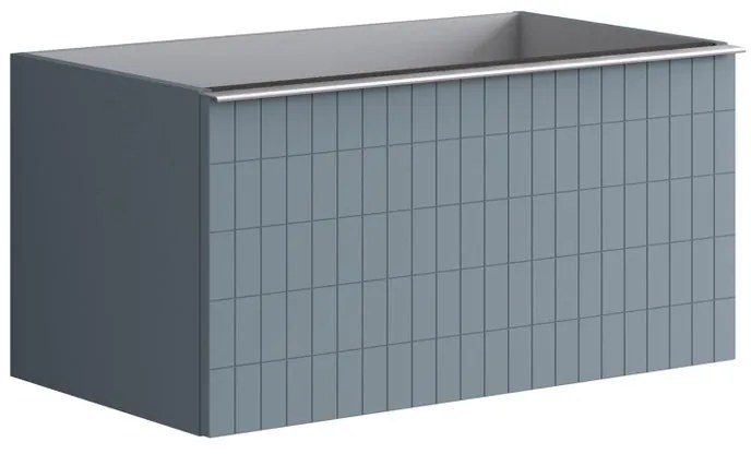 Mobile da bagno da fissare sotto lavabo L 80 x H 40 x P 45.5 cm indaco laccato, 2 cassetti Pixel grid