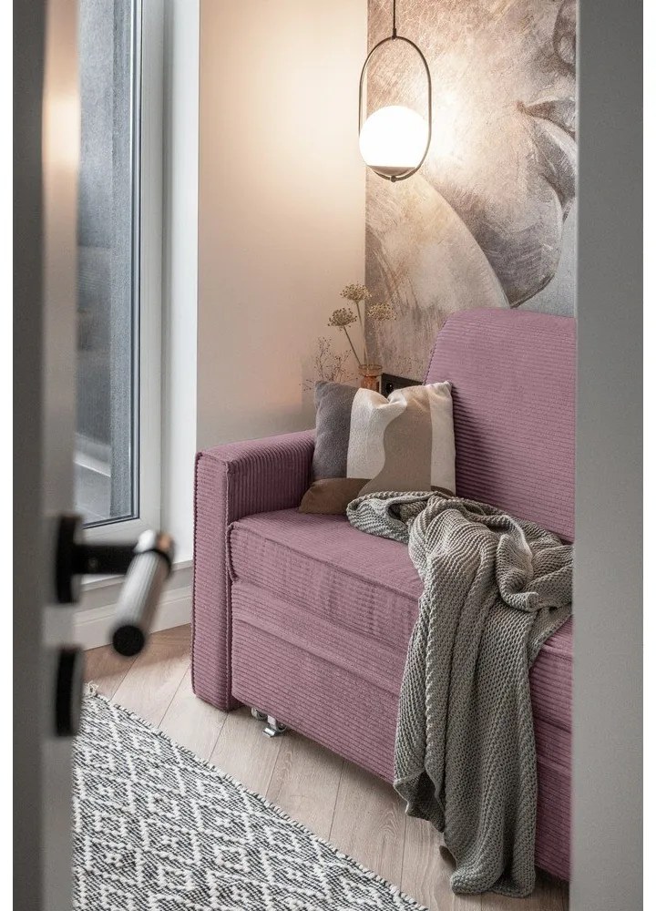 Divano letto rosa 168 cm Lucky Lucy - Miuform