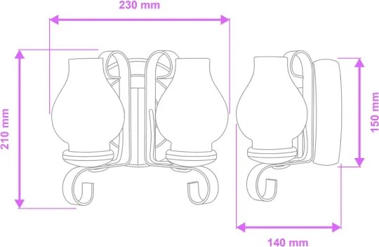 Brilagi - Applique ROATA APLICA 2xE14/40W/230V faggio